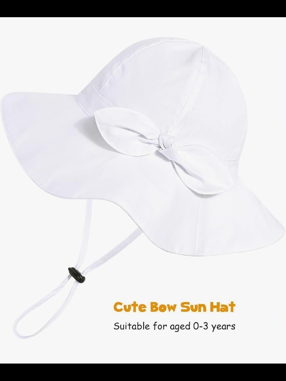 2x Baby Girl Sun Hat with UPF 50+ Outdoor Adjustable Beach Hat with Wide Brim - Picture 2 of 4